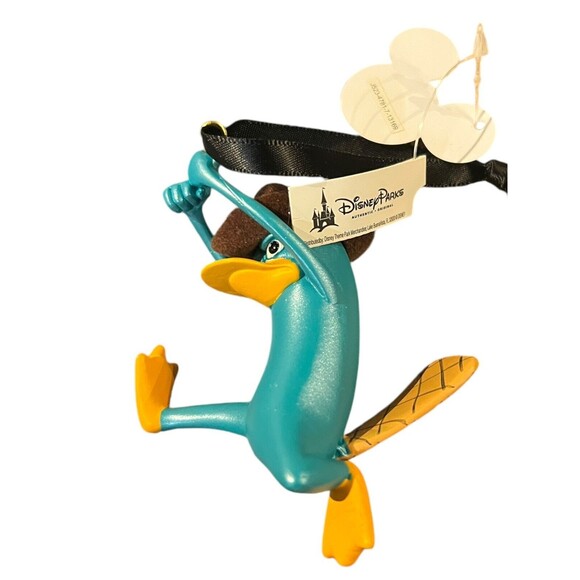 Disney Parks Phineas & Ferb Perry The Platypus Mickey Ears Hat Xmas Ornament NEW - Picture 3 of 5